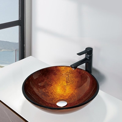 145mm μετριασμένο Countertop λουτρών νεροχυτών γυαλιού καμία αντίσταση γρατσουνιών τρυπών με το φύλλο αλουμινίου