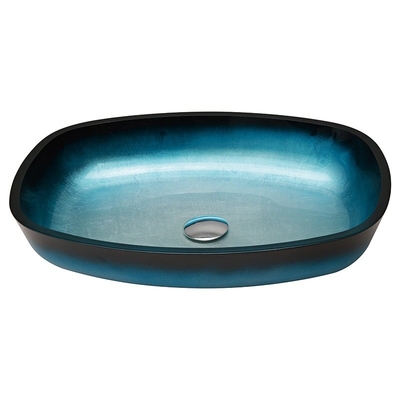 Μπλε μετριασμένο Countertop επιτραπέζιων κορυφών μορφής πεπονιών λεκανών πλυσίματος λουτρών κλίσης γυαλιού που τοποθετείται