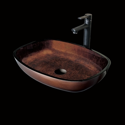 Countertop λεκανών πλυσίματος χεριών σύγχρονου σχεδίου εκλεκτής ποιότητας μεγάλο ορθογώνιο Russet καφετί