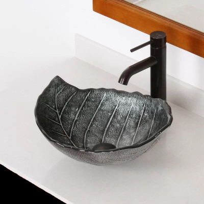 Το φύλλο διαμόρφωσε μεγάλο ωοειδές γκρίζο Countertop γυαλιού σκαφών μετριασμένο νεροχύτης