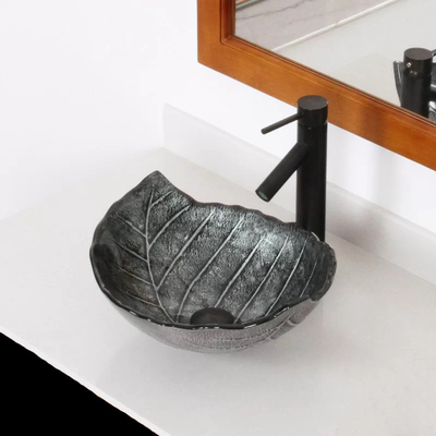 Το φύλλο διαμόρφωσε μεγάλο ωοειδές γκρίζο Countertop γυαλιού σκαφών μετριασμένο νεροχύτης