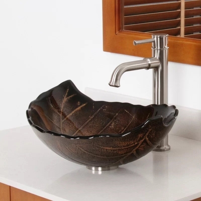 Countertop 180mm διαμορφωμένη φύλλο λεκάνη πλυσίματος 12mm πυκνά καφετί σχέδιο καυτών λειωμένο και χεριών