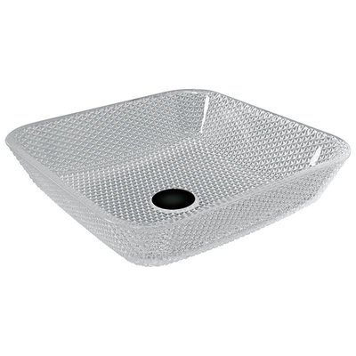 Countertop μήκους 400mm κρύσταλλο νεροχυτών ματαιοδοξίας - σαφές τετράγωνο διαμαντιών σκαφών γυαλιού