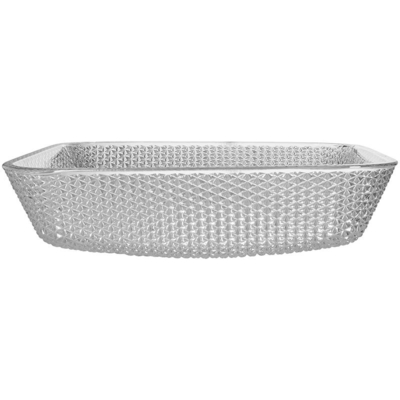 Countertop μήκους 400mm κρύσταλλο νεροχυτών ματαιοδοξίας - σαφές τετράγωνο διαμαντιών σκαφών γυαλιού