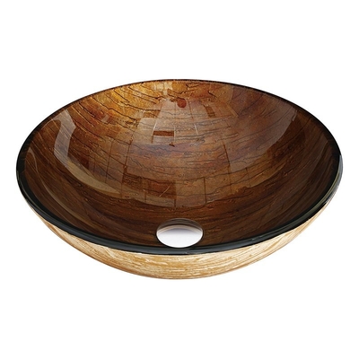 Μετριασμένο Countertop Countertop λειωμένων μετάλλων νεροχυτών γυαλιού καυτό καφετί χρώμα