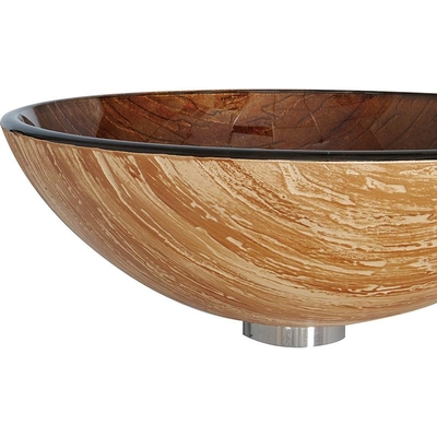 Μετριασμένο Countertop Countertop λειωμένων μετάλλων νεροχυτών γυαλιού καυτό καφετί χρώμα