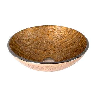Μετριασμένο Countertop Countertop λειωμένων μετάλλων νεροχυτών γυαλιού καυτό καφετί χρώμα