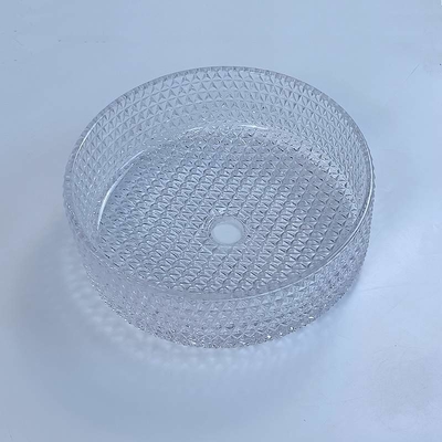 πλύσιμο 45mm χεριών λεκανών πλυσίματος γυαλιού 395mm στρογγυλό Dia καμία τρύπα για το λουτρό ξενοδοχείων