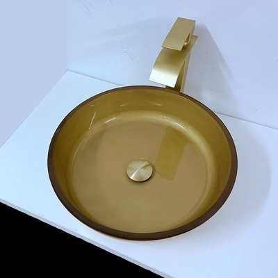 βουρτσισμένο κύπελλο 420mm λεκανών γυαλιού 110mm ύψος μήκος γύρω από τον κυκλικό νεροχύτη σκαφών