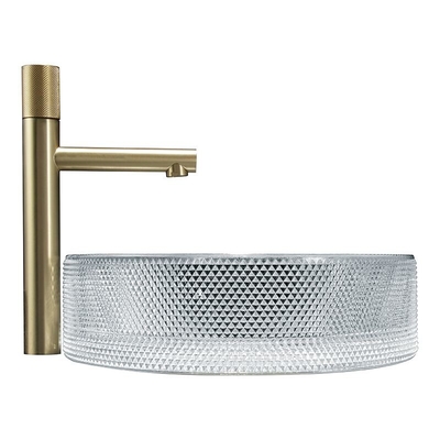 Ανθεκτικό κρύσταλλο γρατσουνιών - σαφές Countertop λεκανών σκαφών γυαλιού που τοποθετείται