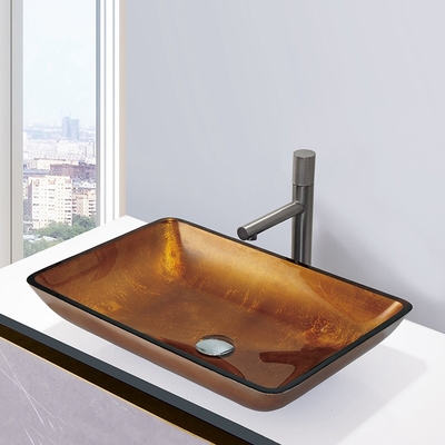 Χρυσοί τοποθετημένοι Countertop εσωτερικός και εξωτερικό λεκανών πλυσίματος λουτρών ομαλοί χειροποίητοι