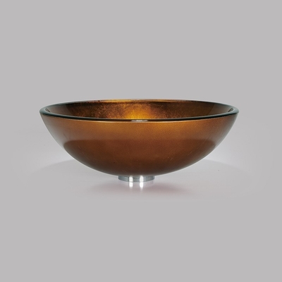 420mm μετριασμένες Countertop λουτρών φύλλων αλουμινίου νεροχυτών γυαλιού χρυσές λεκάνες πλυσίματος