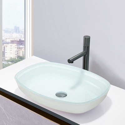 Υψηλοί στιλπνοί άσπροι μετριασμένοι Countertop μορφής πεπονιών λεκανών πλυσίματος λουτρών νεροχύτες λεκανών