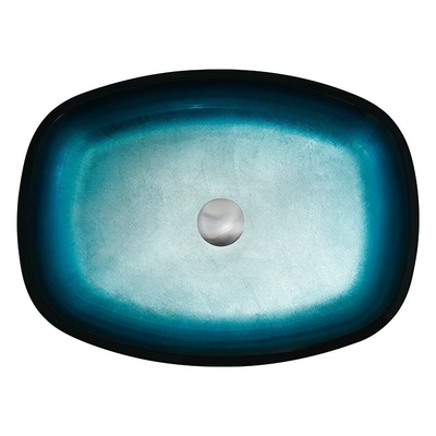 Μπλε μετριασμένο Countertop επιτραπέζιων κορυφών μορφής πεπονιών λεκανών πλυσίματος λουτρών κλίσης γυαλιού που τοποθετείται